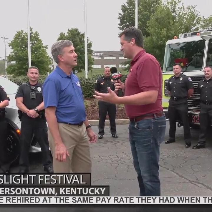 Keith Kaiser meets the grand marshals for the Gaslight Festival
